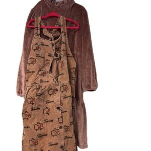 Girls 10 Graphic Print Corduroy Bonmot Dress & Velvel cozy dress bundle winter